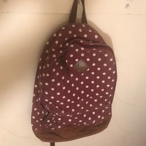 Maroon Polka-Dot Backpack